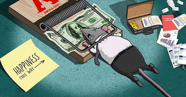 sad life facts  - steve cutts the trap - > Happiness This Way Stevecutts.Com