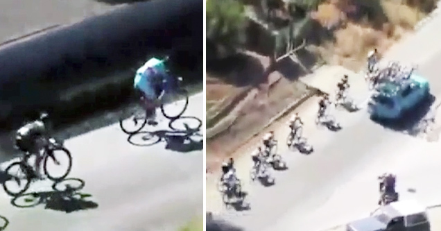 Cyclist Caught Cheating During Race