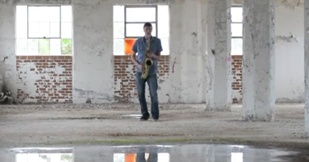 Saxophone Inside An Empty Warehouse