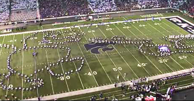 Kansas State Band Trolls Kansas By Forming A Jayhawk Eating A Dick