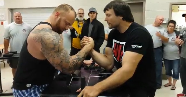 World Arm Wrestling Champ vs. The Mountain