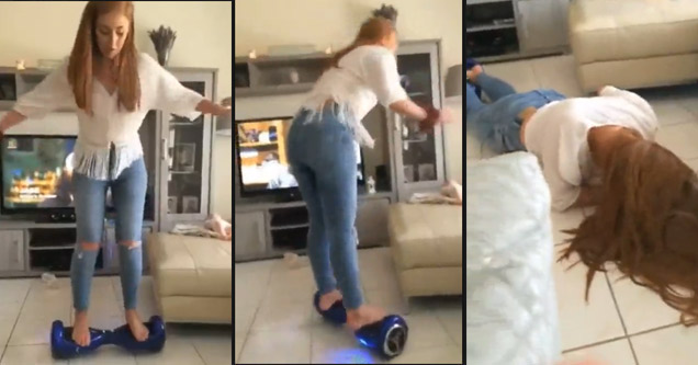 Girl Rides A Hovertrax For The First Time