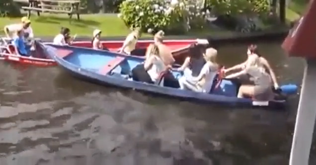 6 Women Having Some Trouble With Their Boat