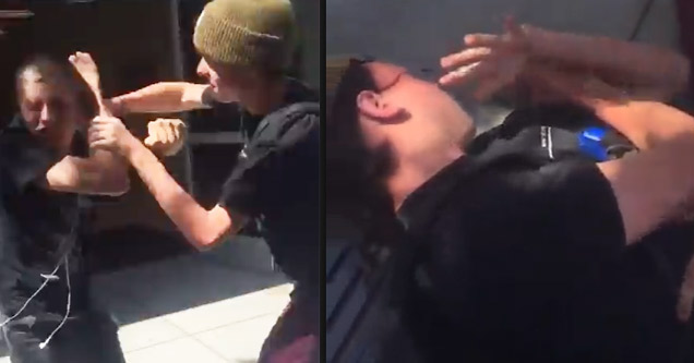 Bully Attacks Blind Kid And Gets Laid Out