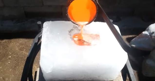 Pouring Molten Copper Onto Ice Is a Bad Idea