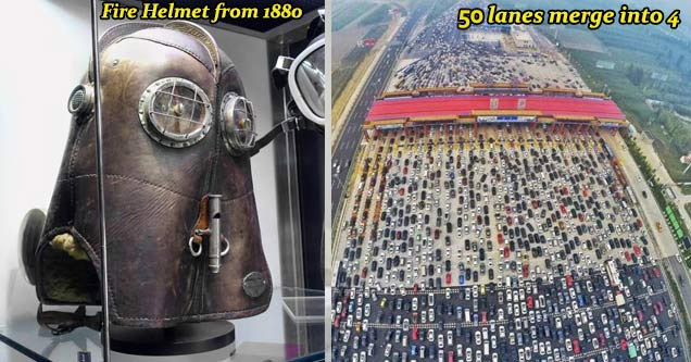 Epic Photos That Are Truly Fascinating | 1800's fire mask | 50 lane highway china