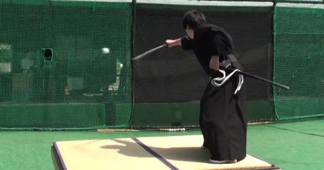 Samurai Slices a 100 Mph Fastball in Half