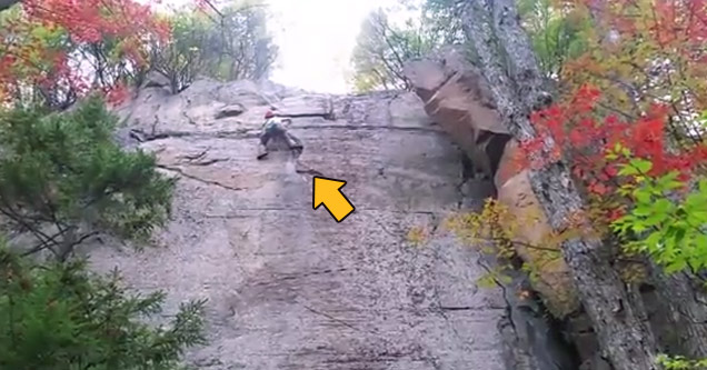 Rock Climber Plummets To The Ground...