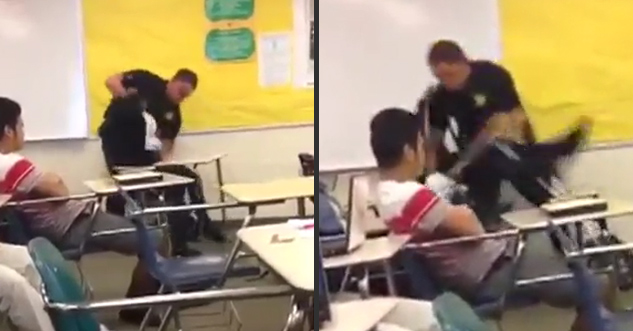 Police Officer Brutally Throws Student From Her Desk