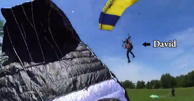 Rookie Sky Diver Has A Crash Landing