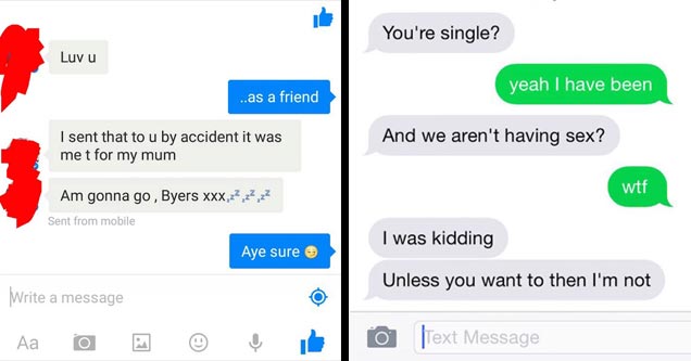 13 People Who Immediately Regretted Sending That Awkward Text | just kidding unless message - Today You're single? yeah I have been And we aren't having sex? wtf I was kidding Unless you want to then I'm not Text Message Send