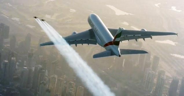 Men With Jetpacks Chase A Jumbo Jet Over Dubai