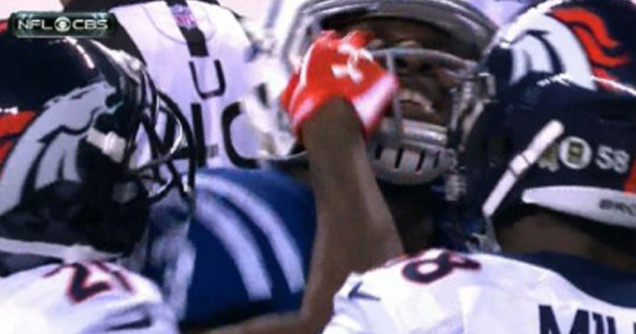 Blatant Eye Poke From Bronco's Cornerback Aqib Talib