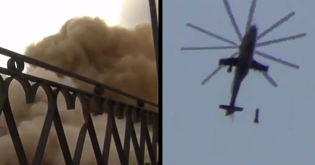 Man Narrowly Survives Barrel Bombs