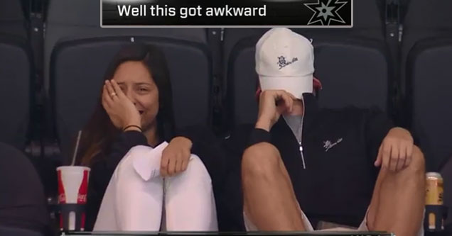 Couple Feels The Pressure Of The Kiss Cam