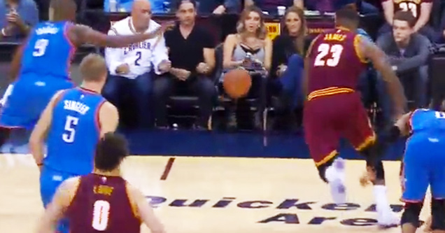 LeBron James Crushes and Lands on Lady