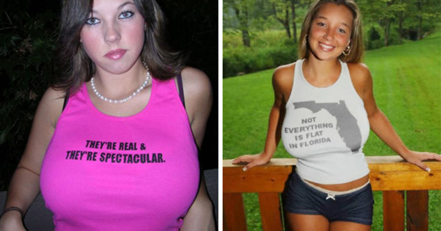 Girls with the funniest, sexy T-Shirts! 