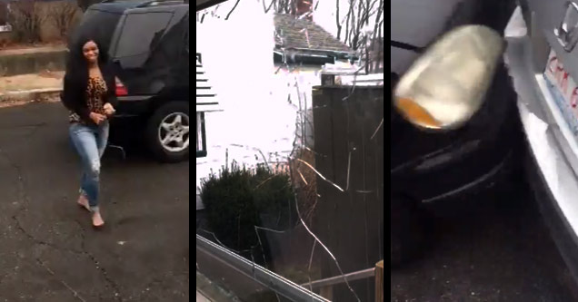 Crazy Girlfriend's Attempted Vehicular Homicide Caught On Camera