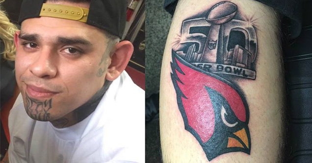 Idiot Gets Arizona Cardinals Super Bowl 50 Tattoo