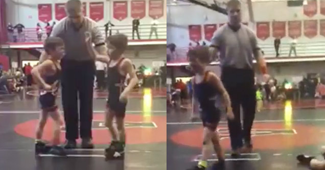 Dickhead Kid Loses Wrestling Match to Twin Brother, Punches Him in the Nuts