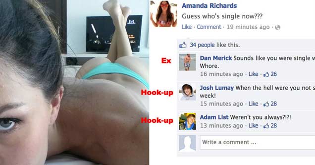 facebook comments on photo of woman lying down