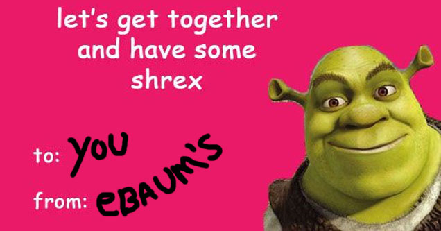 pun valentines day cards - let's get together and have some shrex to from