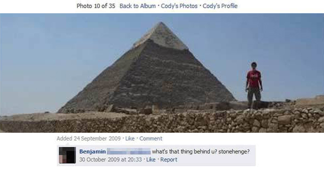 person posing in front of a pyramid