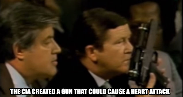 The CIA created a gun that could shoot darts that caused heart attack. Upon penetration of skin the dart left just a tiny red dot. The poison itself worked rapidly and denatured quickly afterwards. It was revealed in 1975 in a Congressional testimony.