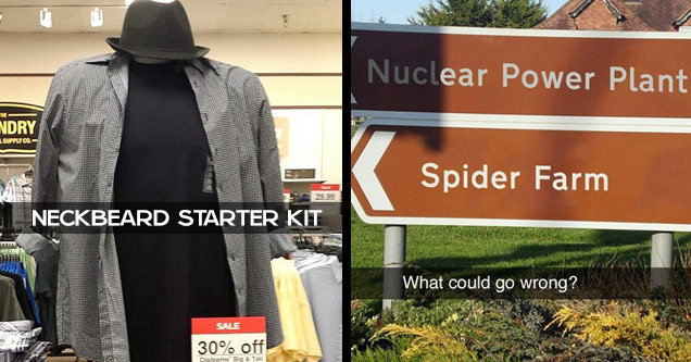 snapchat of trench coat and fedora and a sign leading to spider farm