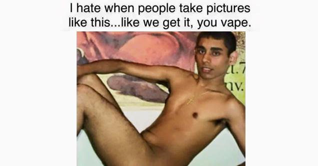 guy posing nude vape stereotype