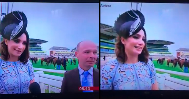 Guy At The Races Realizes Being On Camera With His Girlfriend Is A Bad Idea