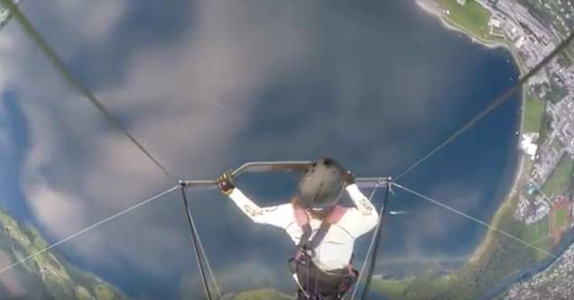 Hang Gliding Accident Caught From Above
