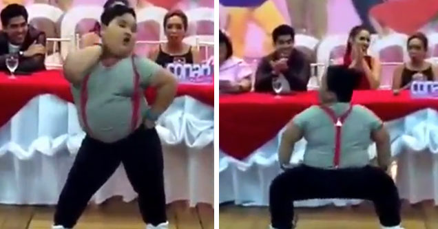 twerking and dancing funny chubby kid