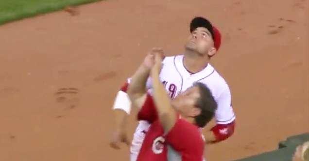 Baseball Player Punks Home Team Fan For Interfering