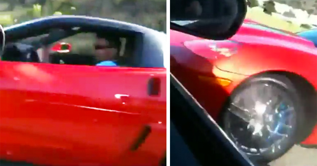 Douchebag Corvette Driver Causes Funny Reaction