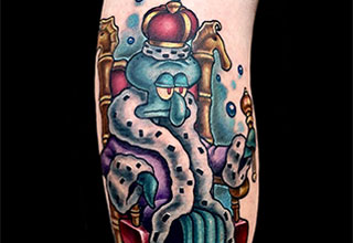 Here are some cool kids' cartoon tattoos tattooed on adults!