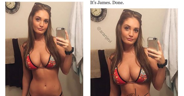 James Fridman Photoshop troll on girl in Bikini