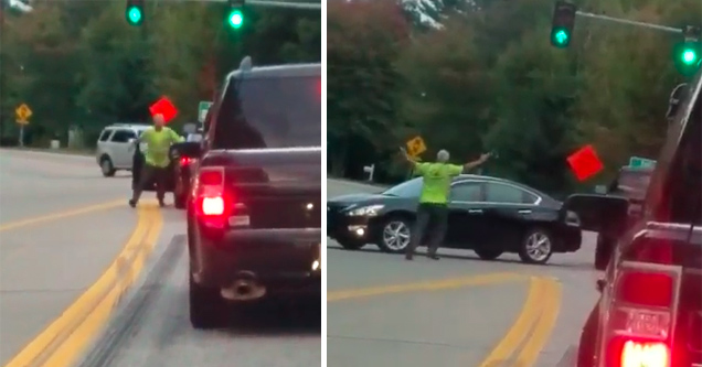 Guy Has Hilarious Reaction To Crazy Road Rage Incident