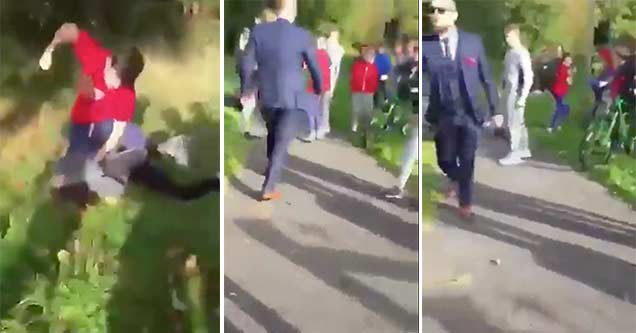 Conor McGregor Breaks Up A Street Fight and Chases Away A Bully 