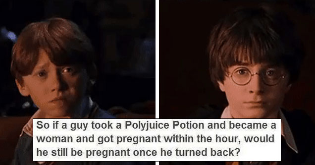 tumblr - harry potter tumblr funny - 59,310 she wantsthedoitsu uslassunflowerofdoom So if a guy took a Polyjuice Potion and became a woman and got pregnant within the hour, would he still be pregnant once he turned back? ameliaamypond dontworrybekari tumb