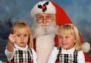 These kids are not trying to mess around with jolly Ole' Saint Nick. 