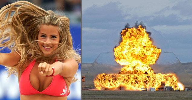 beach soccer cheerleader | explosion shockwave