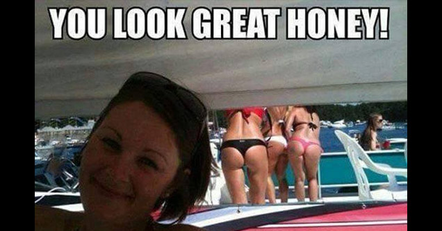 funny memes - wife pic with girls in the background