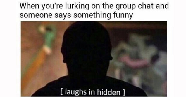 tumblr - laughs in hidden - When you're lurking on the group chat and someone says something funny laughs in hidden Source savagry 36,716 notes