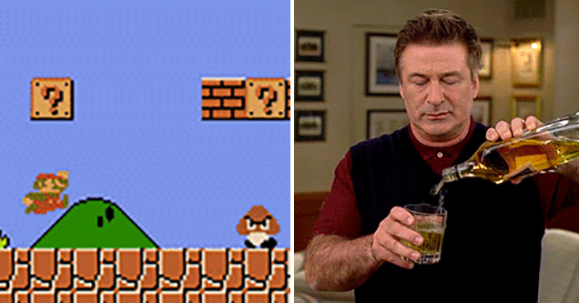 gifs - alec baldwin pouring himself a drink