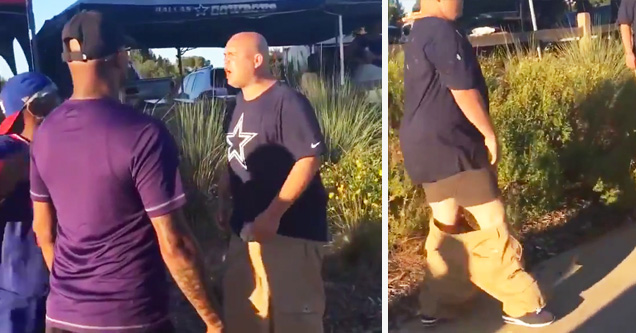 Cowboys Fan Gets Knocked Out of His Shorts By One Punch From Giants Fan