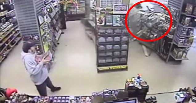 security footage of a comic store