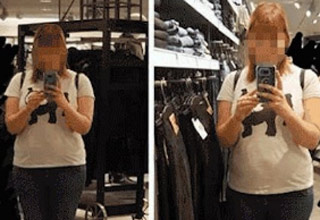 This girl tried to call out H&M for having specially curved mirrors to make people look slim and attractive in their stores.  