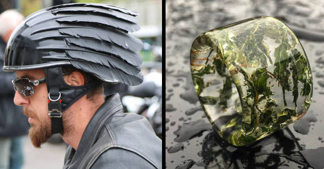 helmet with feathers