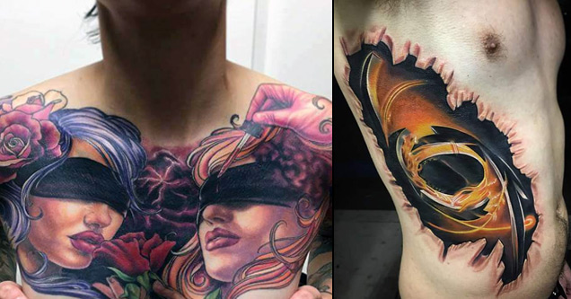 tattoo of blindfolded women